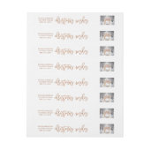 写真とのクリスマスの願い|ののどのばら色の金ゴールド ラップアラウンドラベル (シート)