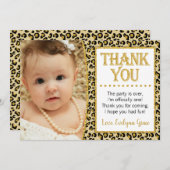 写真とのチータの誕生日のサンキューカード サンキューカード (正面/裏面)