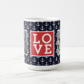 写真とのハート及びいかりパターン|愛 コーヒーマグカップ (中央)