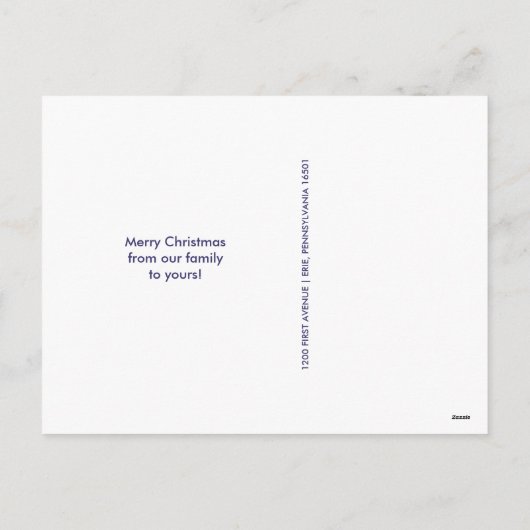 写真とのモダンな宝石の調子のクリスマスの喜び シーズンポストカード (裏面)