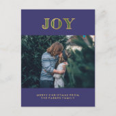 写真とのモダンな宝石の調子のクリスマスの喜び シーズンポストカード (正面)