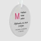 写真との女の赤ちゃんの初めてのクリスマス オーナメント (正面)