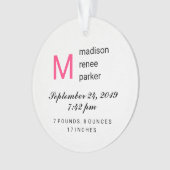 写真との女の赤ちゃんの初めてのクリスマス オーナメント (正面)