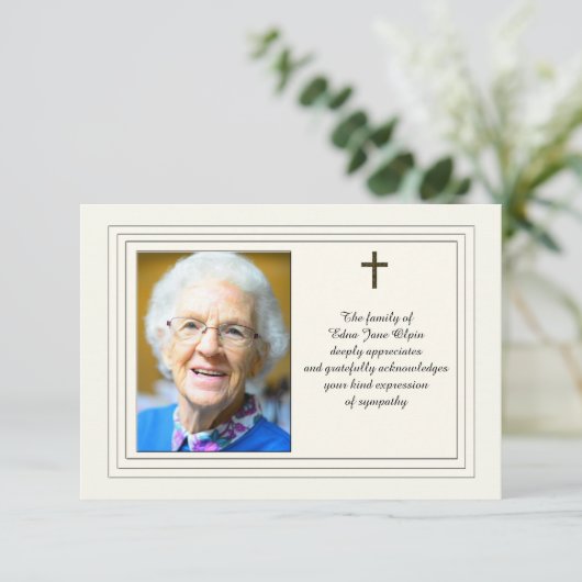 写真との悔やみや弔慰の承認 カード (スタンド正面)