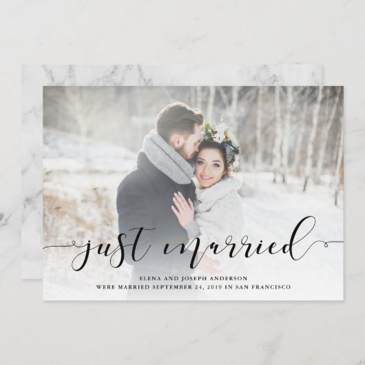 写真との愛情のある原稿の結婚式の発表 案内状 (正面/裏面)