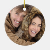 写真との最初結婚したなクリスマス|の素朴な赤 セラミックオーナメント (裏面)