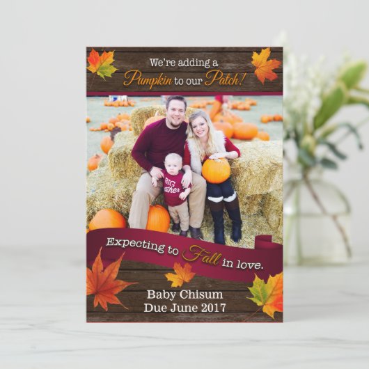 写真との秋の妊娠の発表 案内状 (スタンド正面)
