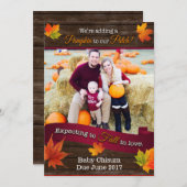 写真との秋の妊娠の発表 案内状 (正面/裏面)