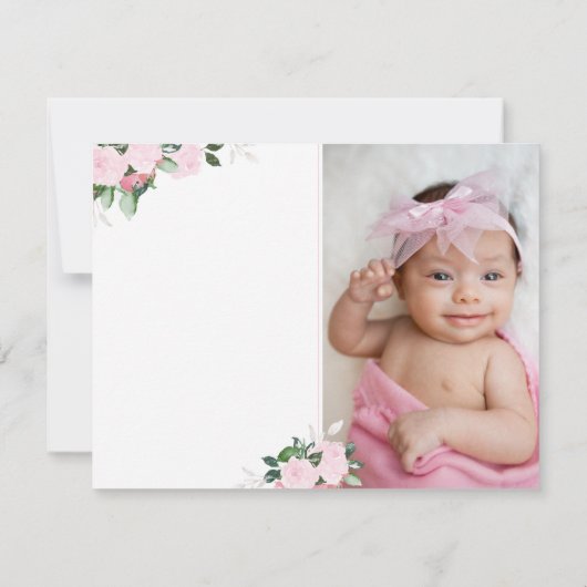 写真との花柄の開花の宗教サンキューカード サンキューカード (裏面)