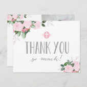 写真との花柄の開花の宗教サンキューカード サンキューカード (正面/裏面)