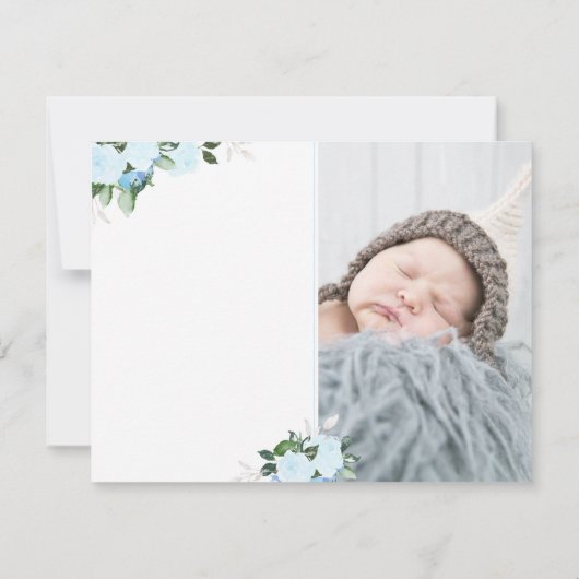 写真との花柄の開花の宗教サンキューカード サンキューカード (裏面)