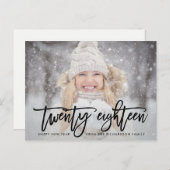 写真との20 18 |のトレンディーのタイポグラフィ シーズンポストカード (正面/裏面)