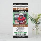 写真とアメリカンフットボールのテーラードチケット 招待状 (スタンド正面)