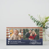 写真とアメリカ国旗の愛国的軍隊テーマ シーズンカード (スタンド正面)