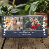 写真とアメリカ国旗の愛国的軍隊テーマ 案内状