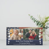 写真とアメリカ国旗の愛国的軍隊テーマ 案内状 (スタンド正面)