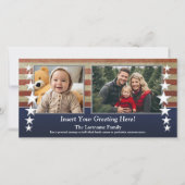 写真とアメリカ国旗の愛国的軍隊テーマ 案内状 (正面)