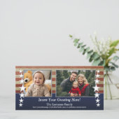 写真とアメリカ国旗の愛国的軍隊テーマ 案内状 (スタンド正面)