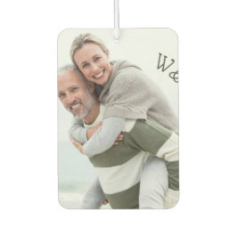 写真とイニシャルパーソナライズされたハート図形 カーエアーフレッシュナー