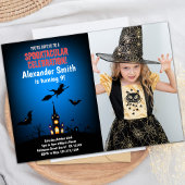 写真とウィッチハロウィーン招待状 招待状