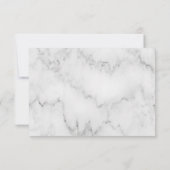 写真とエレガント大理石の外観 | ウェディング 出欠カード (裏面)