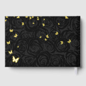 写真とエレガント金実在箔ブラックキンセアニェラ ゲストブック (裏面)