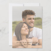 写真とオーバーレイリハーサルディナー書道 招待状 (正面)