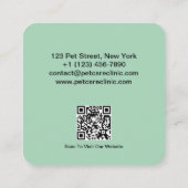 写真とカスタマイズ可能な獣医の名刺 スクエア名刺 (裏面)