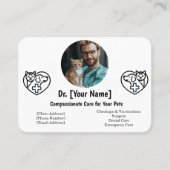 写真とカスタマイズ可能な獣医の名刺 名刺 (正面)