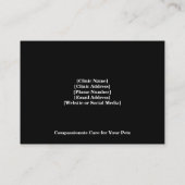 写真とカスタマイズ可能な獣医の名刺 名刺 (裏面)