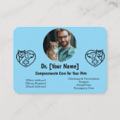 写真とカスタマイズ可能な獣医の名刺 名刺 (正面)