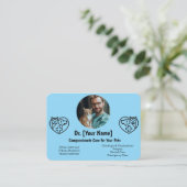 写真とカスタマイズ可能な獣医の名刺 名刺 (スタンド正面)