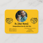 写真とカスタマイズ可能な獣医の名刺 名刺 (正面)