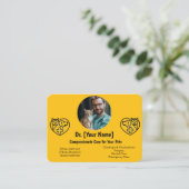 写真とカスタマイズ可能な獣医の名刺 名刺 (スタンド正面)