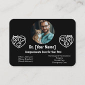 写真とカスタマイズ可能な獣医の名刺 名刺 (正面)