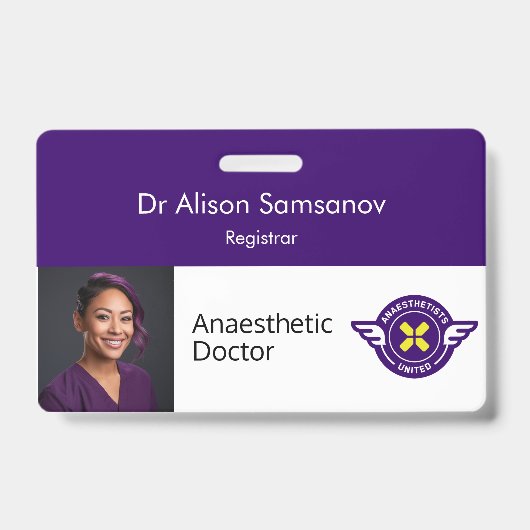 写真とカスタマイズ可能なIDバッジ バッジ (正面)