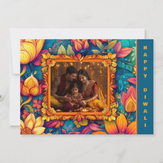 写真とカスタムテキストでハッピーディワリ (正面)