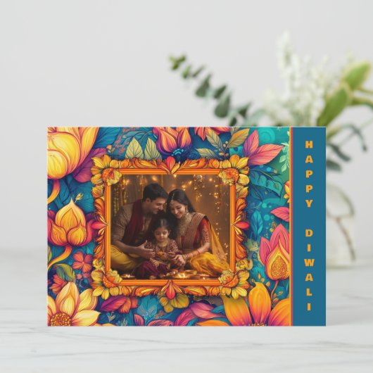 写真とカスタムテキストでハッピーディワリ (スタンド正面)