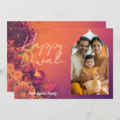 写真とカスタムテキスト付きフェスティバルフレイムカード 招待状 (正面/裏面)