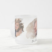 写真とカスタム文字のホットコールド飲料の作成 フロストグラスマグカップ (正面左)