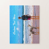 写真とカスタム文字の写真パズルギフト ジグソーパズル (縦)