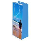 写真とカスタム文字の写真抱き枕 ワインギフトバッグ (正面アングル)