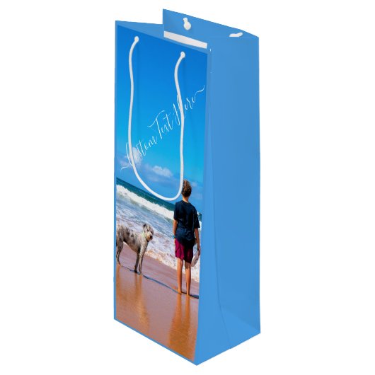 写真とカスタム文字の写真抱き枕 ワインギフトバッグ (正面アングル)