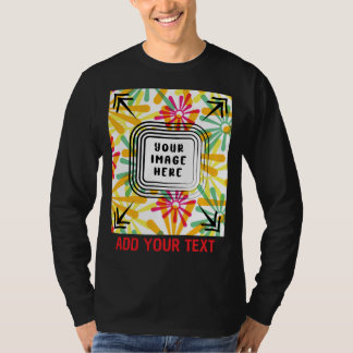 写真とカスタム文字の追加のカスタマイズ Tシャツ