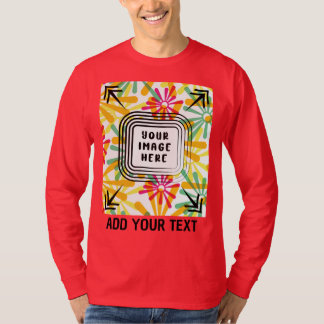 写真とカスタム文字の追加のカスタマイズ Tシャツ