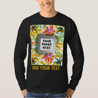 写真とカスタム文字の追加のカスタマイズ Tシャツ
