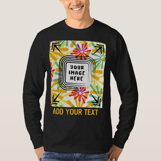 写真とカスタム文字の追加のカスタマイズ Tシャツ (正面)