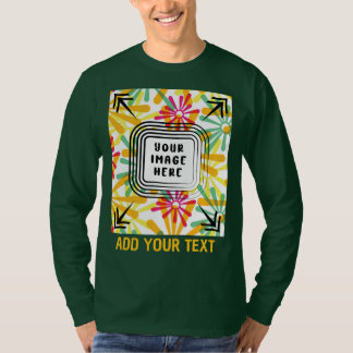 写真とカスタム文字の追加のカスタマイズ Tシャツ