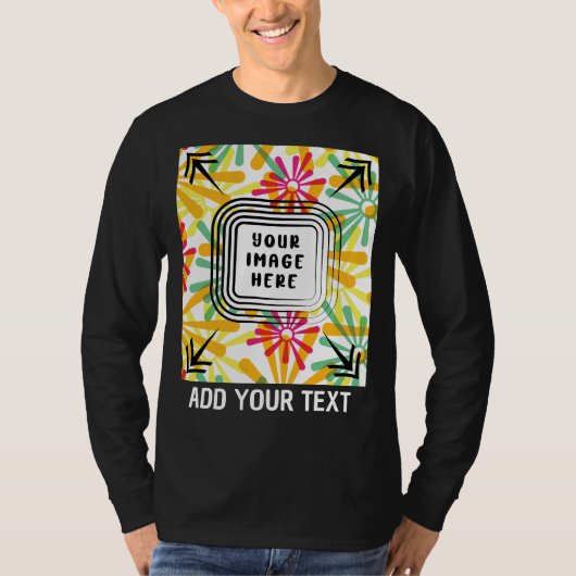 写真とカスタム文字の追加フォト文字のカスタマイズ Tシャツ (正面)