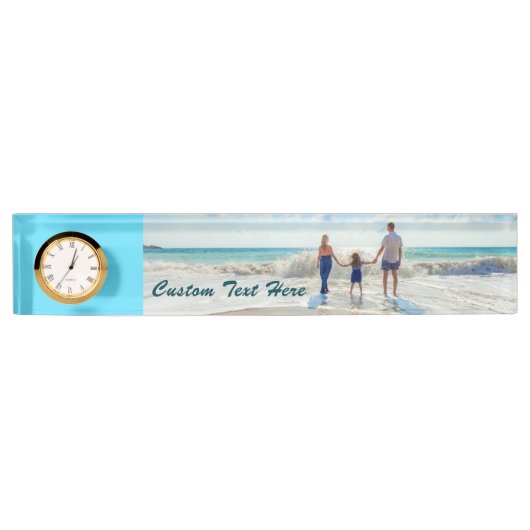 写真とカスタム文字を使用したフォトデスクプレート デスクネームプレート (正面)